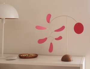 Handcrafted kinetic mobile for tabletop decor